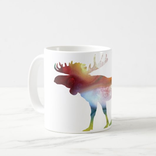 Abstrakte Elch-Silhouette Kaffeetasse (Vorderseite Links)