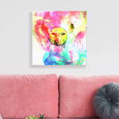 Abstrakte Elch V2 Wrapped Canvas Leinwanddruck (Insitu (Wohnzimmer))