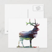 Abstrakte Elche Silhouette Postkarte (Vorne/Hinten)