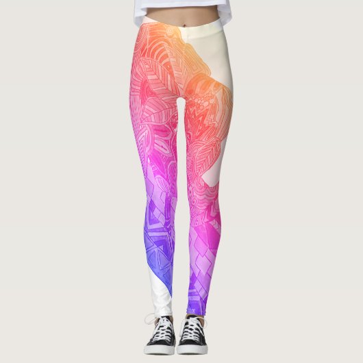Abstrakte Elefant-Leggings Leggings (Vorderseite)