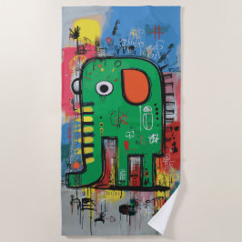 Abstrakte Elefanten-Pop-Art-Illustration Strandtuch