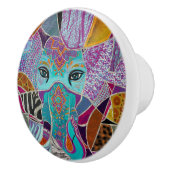 Abstrakte Elefantencollage - gemischte Texturen Keramikknauf (Rechts)