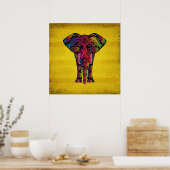 Abstrakte Elefantendekoration Poster (Küche)