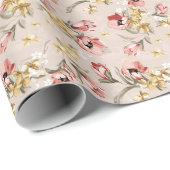 Abstrakte Elegance Blumenmuster 3 Geschenkpapier (Rolleneckpunkt)