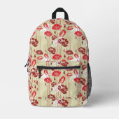 Abstrakte Elegance Blumenmuster Bedruckter Rucksack (Vorderseite)