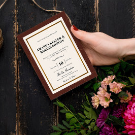 Abstrakte Elegance Golden Frame Wedding Einladung