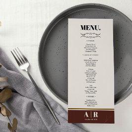 Abstrakte Elegance Golden Frame Wedding Menu