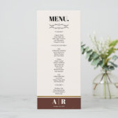 Abstrakte Elegance Golden Frame Wedding Menu (Stehend Vorderseite)