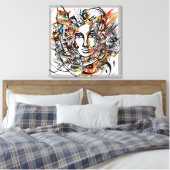 Abstrakte Elegance Stretched Canvas Print Leinwanddruck (Insitu (Schlafzimmer))