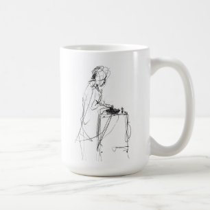 Abstrakte Elegant DJ Player Sketch Kaffeetasse