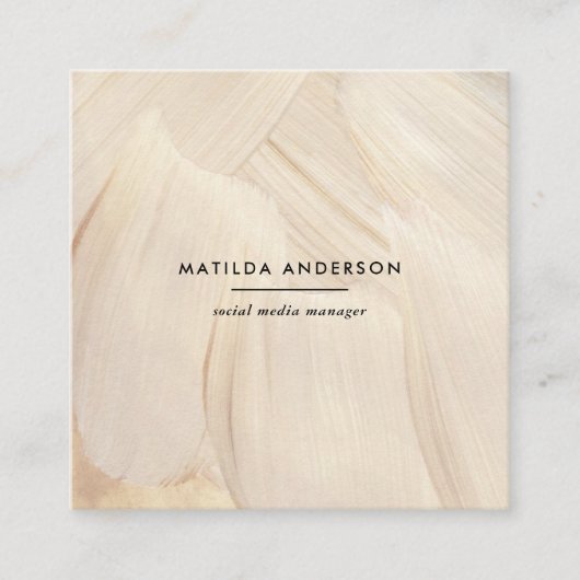 Abstrakte Elegant, einfach gestrichen Quadratische Visitenkarte (Vorderseite)