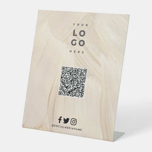 Abstrakte Elegant QR-Codemarkierung Sockelschild (Vorderseite)