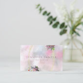 Abstrakte elegante Blume mit Aquarellfarben - Gold Visitenkarte (Stehend Vorderseite)