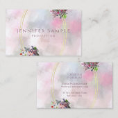 Abstrakte elegante Blume mit Aquarellfarben - Gold Visitenkarte (Vorne/Hinten)