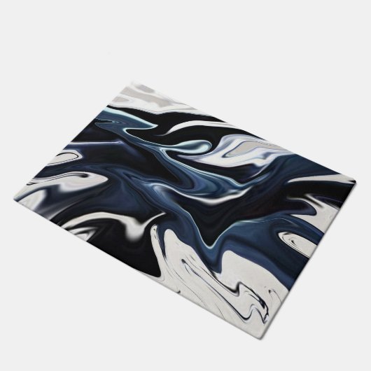 Abstrakte, elegante Fließstruktur aus flüssigem Ma Fußmatte (Schrägansicht)