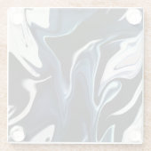 Abstrakte, elegante Fließstruktur aus flüssigem Ma Glasuntersetzer (Rückseite)