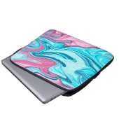 Abstrakte, elegante Fließstruktur aus flüssigem Ma Laptopschutzhülle (Vorne Knopf)