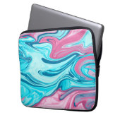 Abstrakte, elegante Fließstruktur aus flüssigem Ma Laptopschutzhülle (Vorderseite Links)