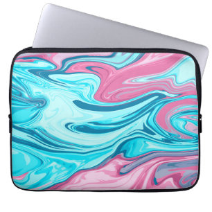 Abstrakte, elegante Fließstruktur aus flüssigem Ma Laptopschutzhülle