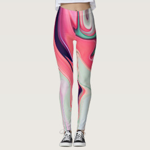Abstrakte, elegante Fließstruktur aus flüssigem Ma Leggings