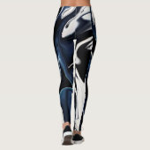 Abstrakte, elegante Fließstruktur aus flüssigem Ma Leggings (Rückseite)