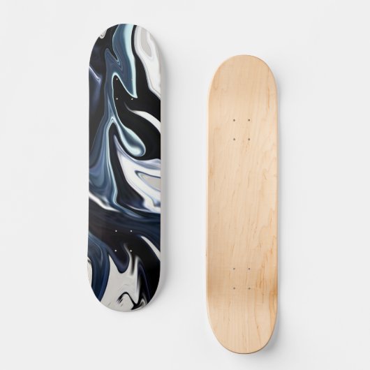Abstrakte, elegante Fließstruktur aus flüssigem Ma Skateboard (Vorderseite)