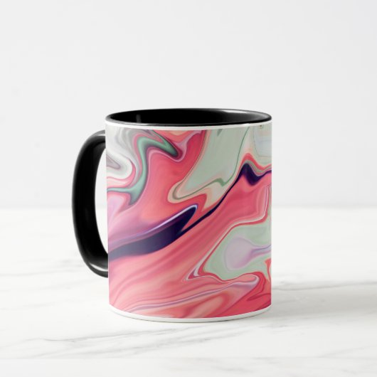 Abstrakte, elegante Fließstruktur aus flüssigem Ma Tasse (Vorderseite Links)