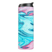 Abstrakte, elegante Fließstruktur aus flüssigem Ma Thermosbecher (Nach links gedreht)