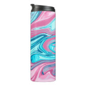 Abstrakte, elegante Fließstruktur aus flüssigem Ma Thermosbecher (Nach rechts gedreht)