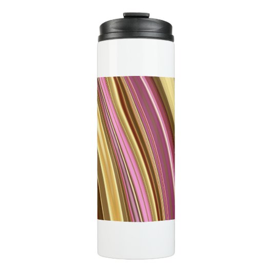 Abstrakte, elegante Fließstruktur aus flüssigem Ma Thermosbecher (Vorderseite)