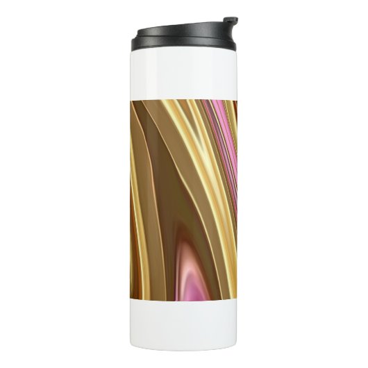 Abstrakte, elegante Fließstruktur aus flüssigem Ma Thermosbecher (Nach links gedreht)