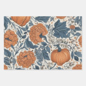 Abstrakte elegante Herbstkürbis dustige blaue Blät Geschenkpapier Set (Vorderseite 3)