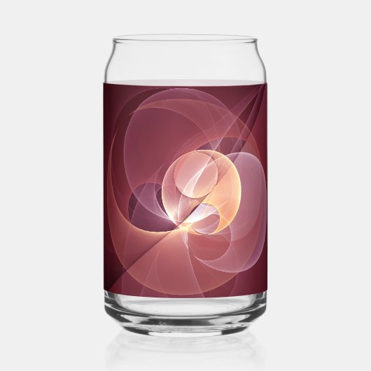Abstrakte Elegante Moderne Weinrote Fraktal-Kunst Dosenglas (Vorderseite)