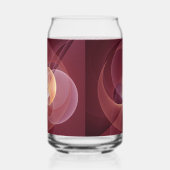 Abstrakte Elegante Moderne Weinrote Fraktal-Kunst Dosenglas (Links)