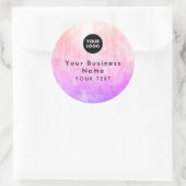 Abstrakte Elegante Pastel Pink Sun Runder Aufkleber (Tasche)