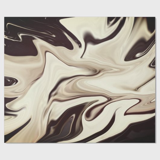 Abstrakte, elegante Retrofarben, digitale Fließtex Geschenkpapier (Flach)