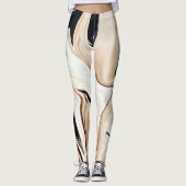 Abstrakte, elegante Retrofarben, digitale Fließtex Leggings (Vorderseite)