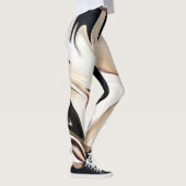 Abstrakte, elegante Retrofarben, digitale Fließtex Leggings (Rechts)