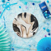 Abstrakte, elegante Retrofarben, digitale Fließtex Pappteller (Party)