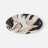 Abstrakte, elegante Retrofarben, digitale Fließtex Pappteller (Schrägansicht)