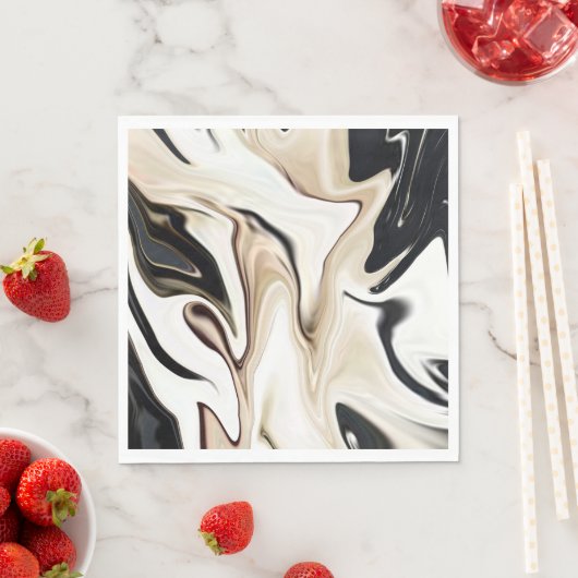 Abstrakte, elegante Retrofarben, digitale Fließtex Serviette (Beispiel)