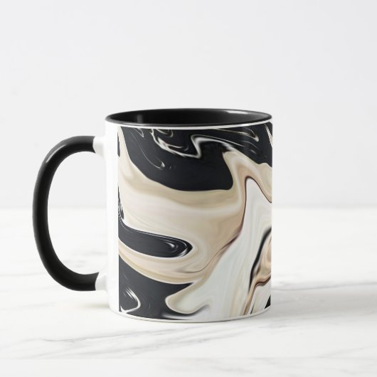 Abstrakte, elegante Retrofarben, digitale Fließtex Tasse (Links)