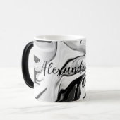 Abstrakte, elegante Retrofarben, digitale Fließtex Verwandlungstasse (Vorderseite Links)