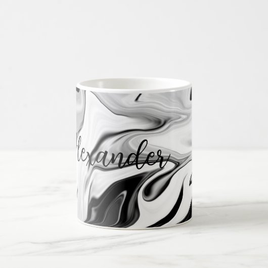 Abstrakte, elegante Retrofarben, digitale Fließtex Verwandlungstasse (Mittel)