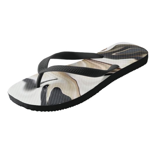 Abstrakte, elegante Retrofarben, digitale Flüssigk Badesandalen (Schrägansicht)