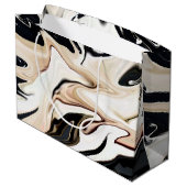 Abstrakte, elegante Retrofarben, digitale Flüssigk Große Geschenktüte (Rückseite Schrägansicht)