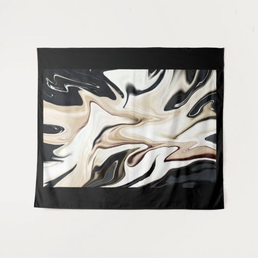 Abstrakte, elegante Retrofarben, digitale Flüssigk Wandteppich (Vorderseite (Horizontal))