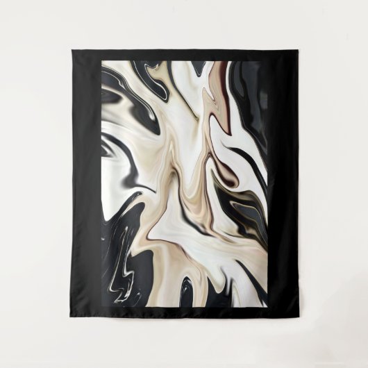 Abstrakte, elegante Retrofarben, digitale Flüssigk Wandteppich (Vorderseite)