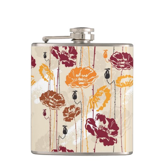 Abstrakte Eleganz Blumenmuster 4 Flachmann (Vorderseite)