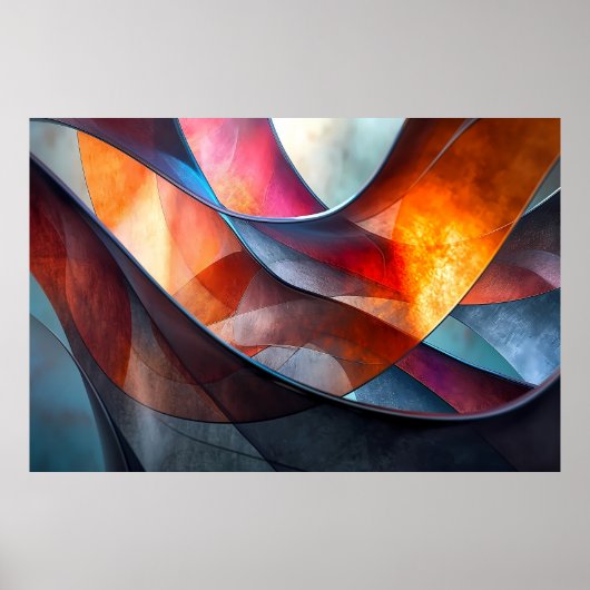 Abstrakte Eleganz: Eine Farbsymphonie Poster (Vorne)